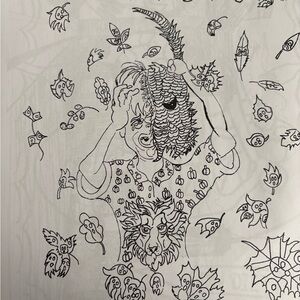 Black and White Illustrated Art Print